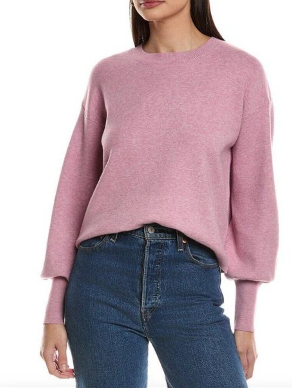 OAT New York Sweater Lilac Crewneck Puff Sleeve